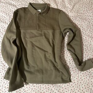 Peter Werth Olive Long Sleeve Polo